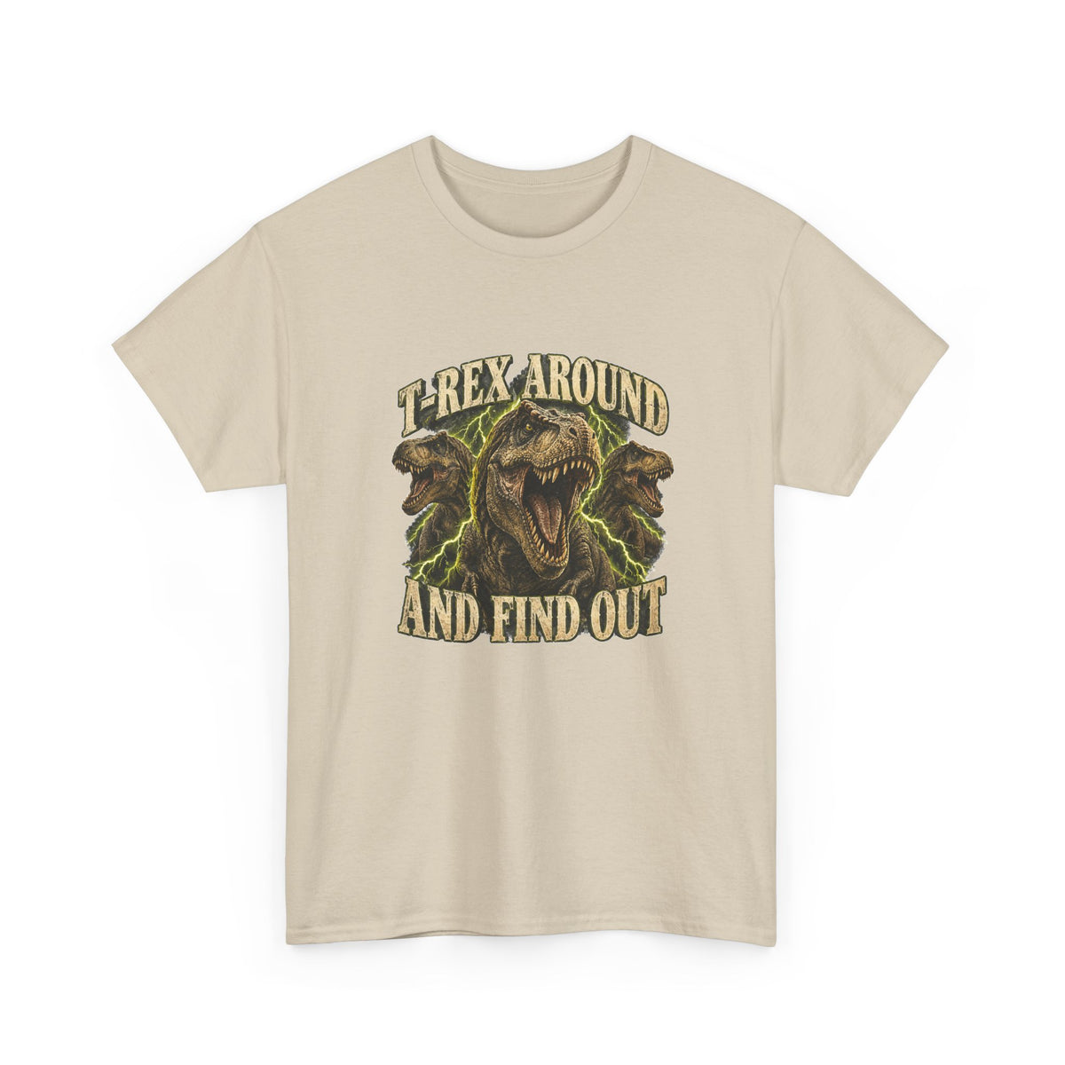 T-Rex Around and Find Out T-Shirt Funny Dinosaur Graphic Tee Retro 90s Style