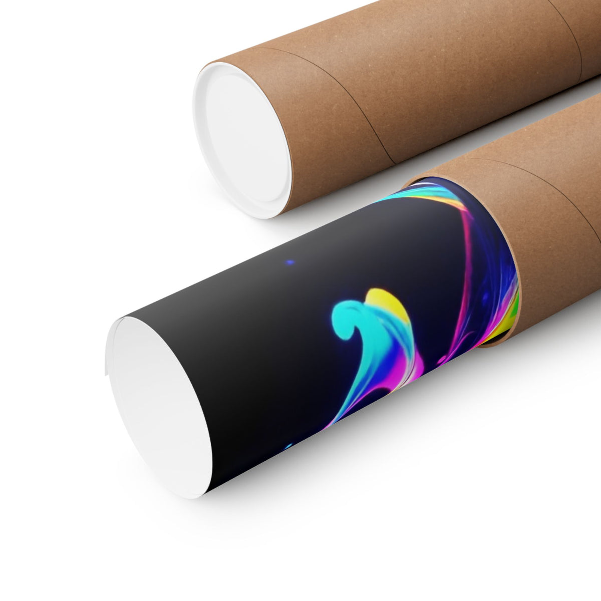 Neon Splash Rainbow Hair Woman Poster Matte Vertical Wall Art