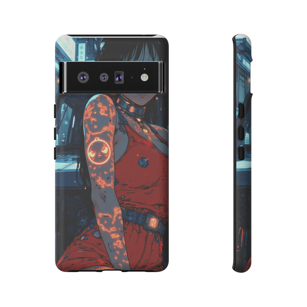 Tattooed Girl Neon Car Tough Phone Case iPhone Samsung Pixel