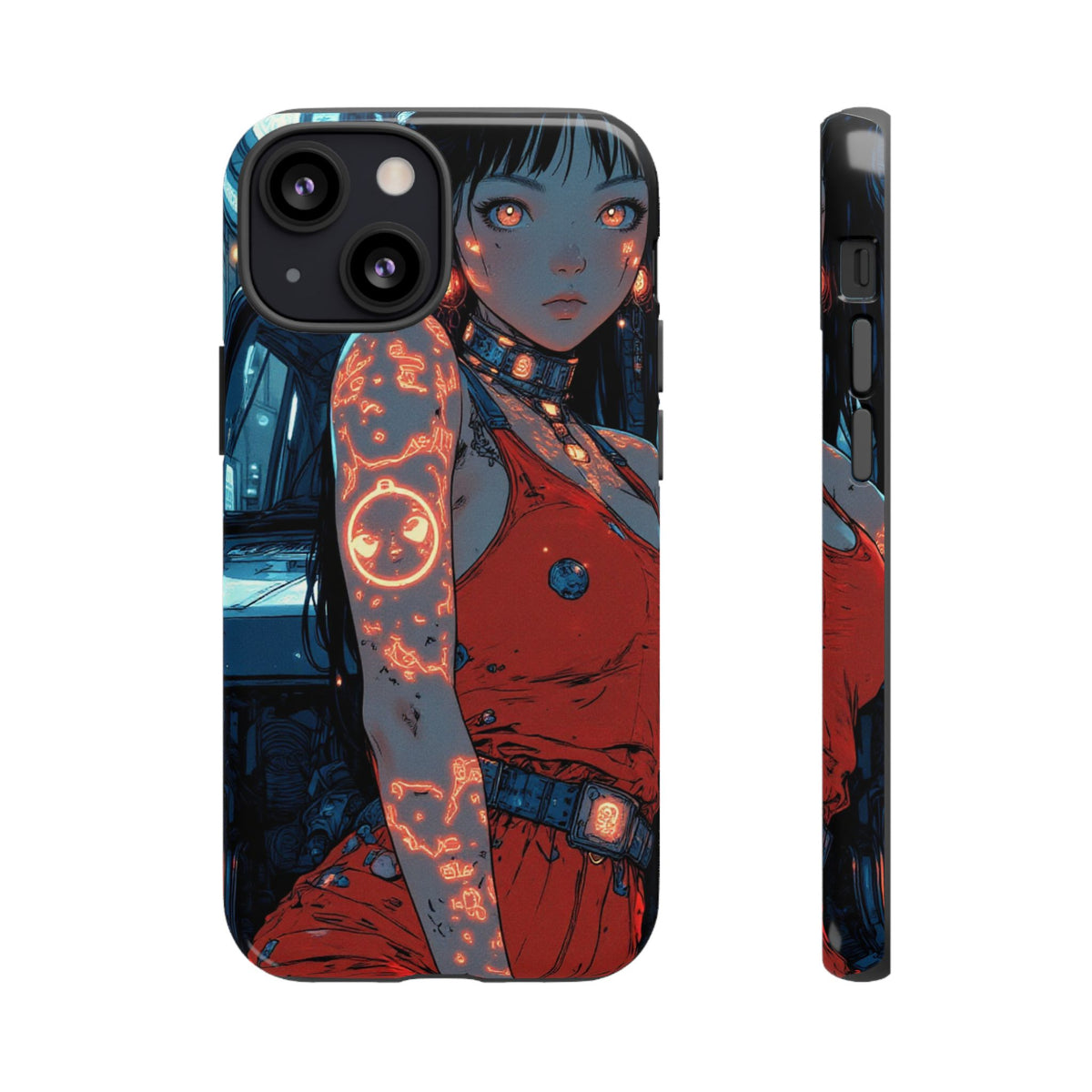 Tattooed Girl Neon Car Tough Phone Case iPhone Samsung Pixel