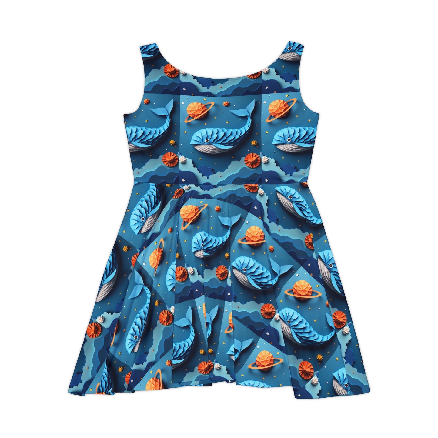 Space whale Women's Skater Dress (AOP)