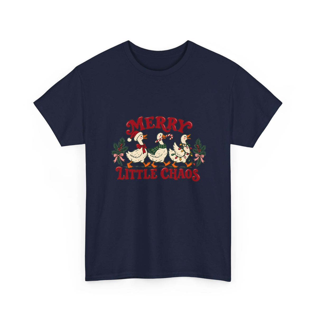 Merry Little Chaos Christmas Geese T-Shirt Funny Holiday Goose Tee