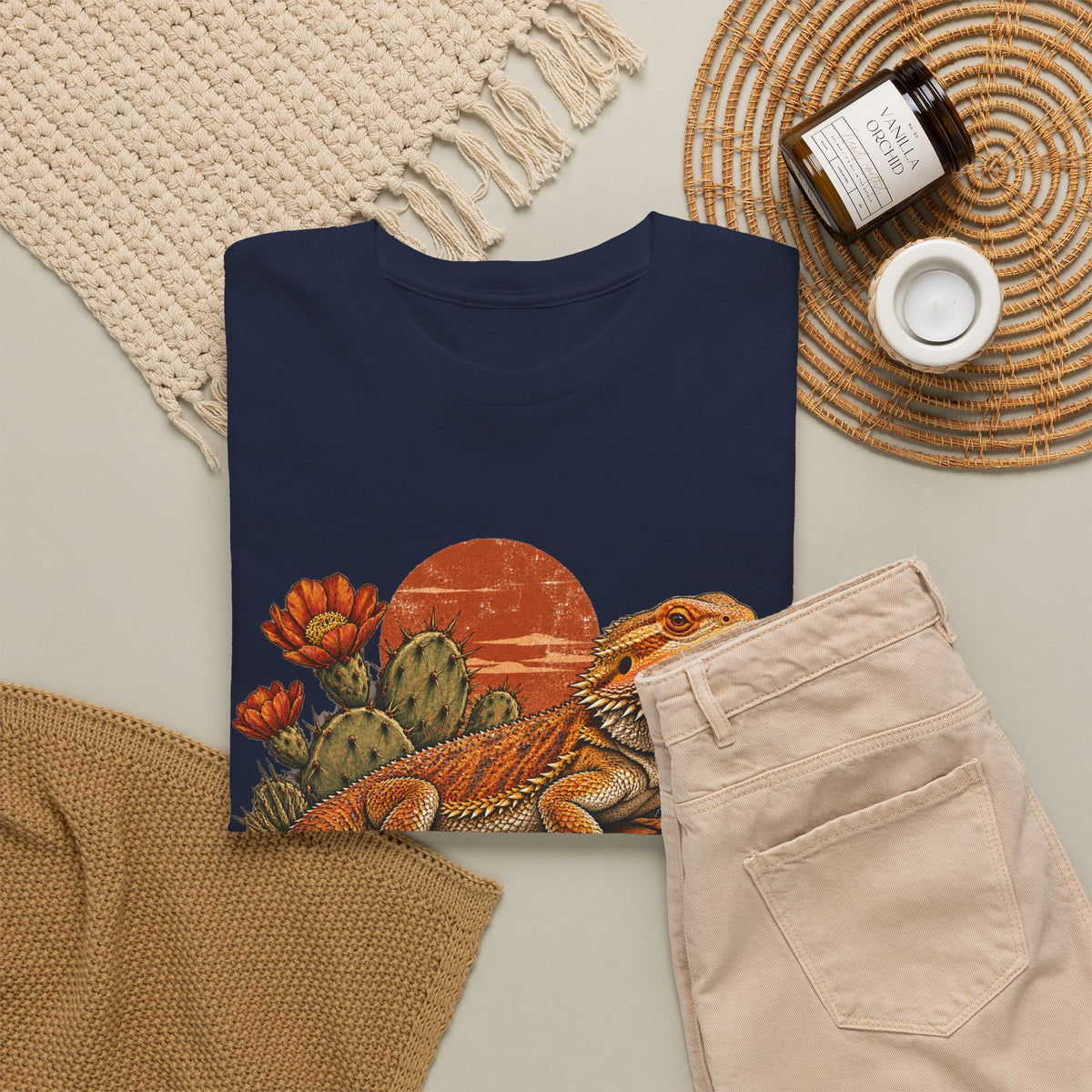 Bearded Dragon Desert Sun T-Shirt Cactus Southwest Lizard Tee