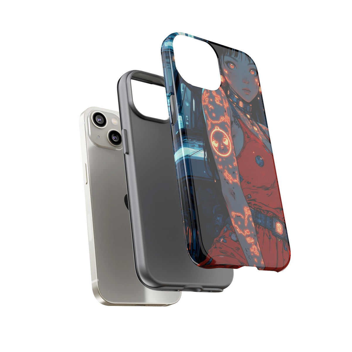 Tattooed Girl Neon Car Tough Phone Case iPhone Samsung Pixel