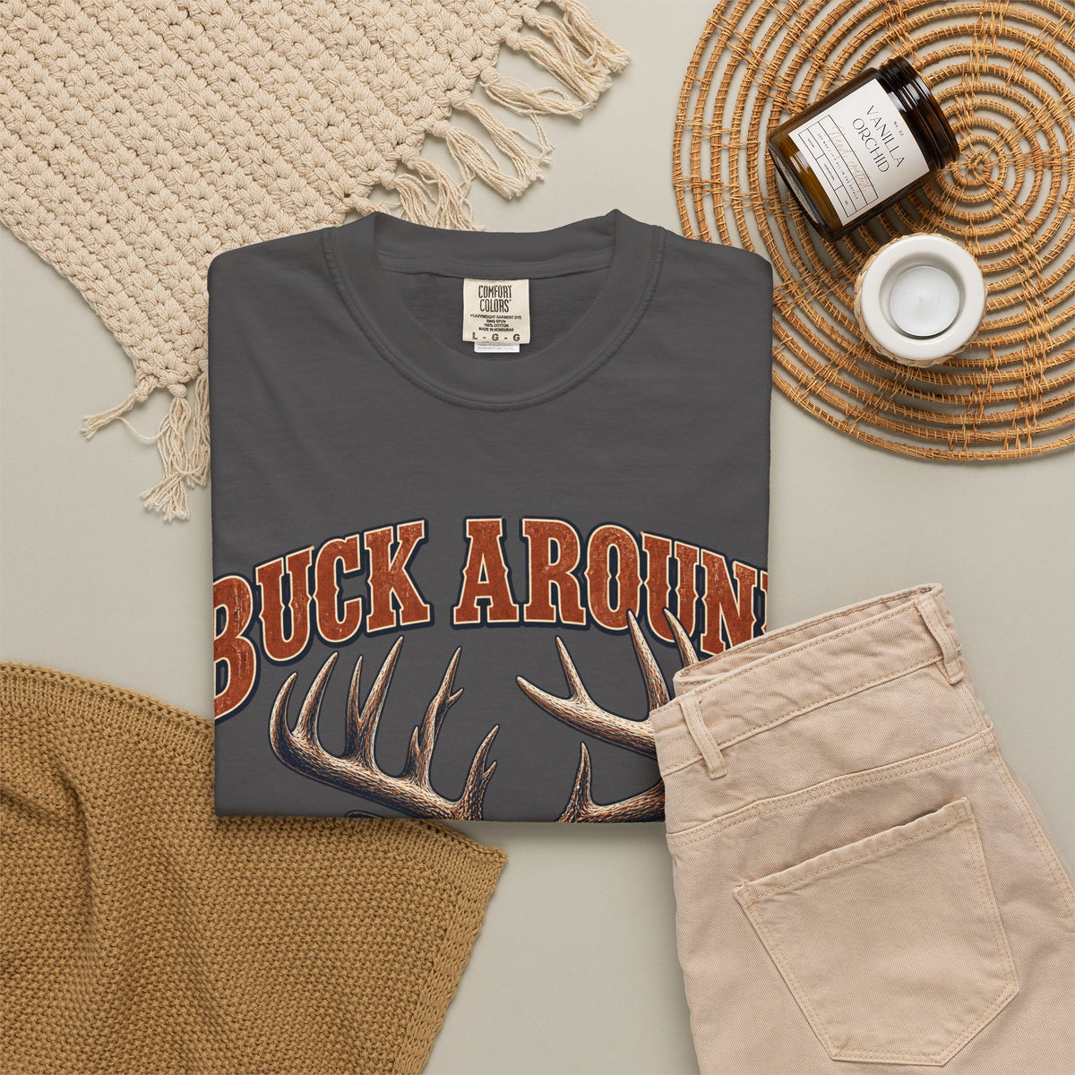 Buck Around and Find Out Orange Bust Deer Tee Funny Hunting FAFO Pun Shirt