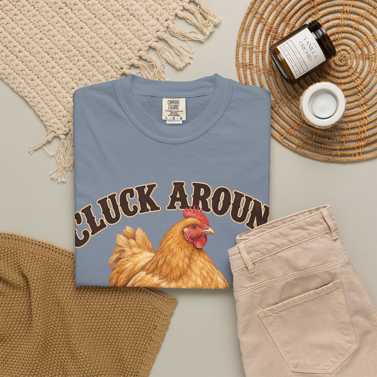 Cluck Around and Find Out Golden Hen Tee Funny Chicken FAFO Pun Shirt
