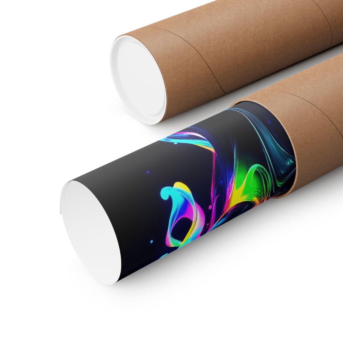 Neon Splash Rainbow Hair Woman Poster Matte Vertical Wall Art