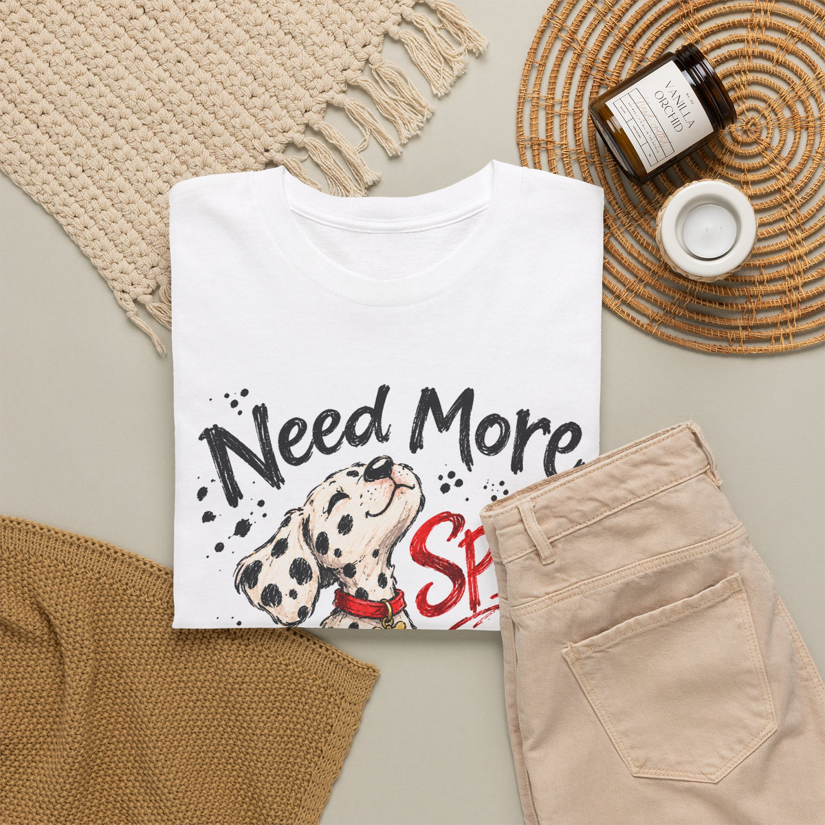 Need More Spots T-Shirt Dalmatian Puppy Funny Dog Lover Tee