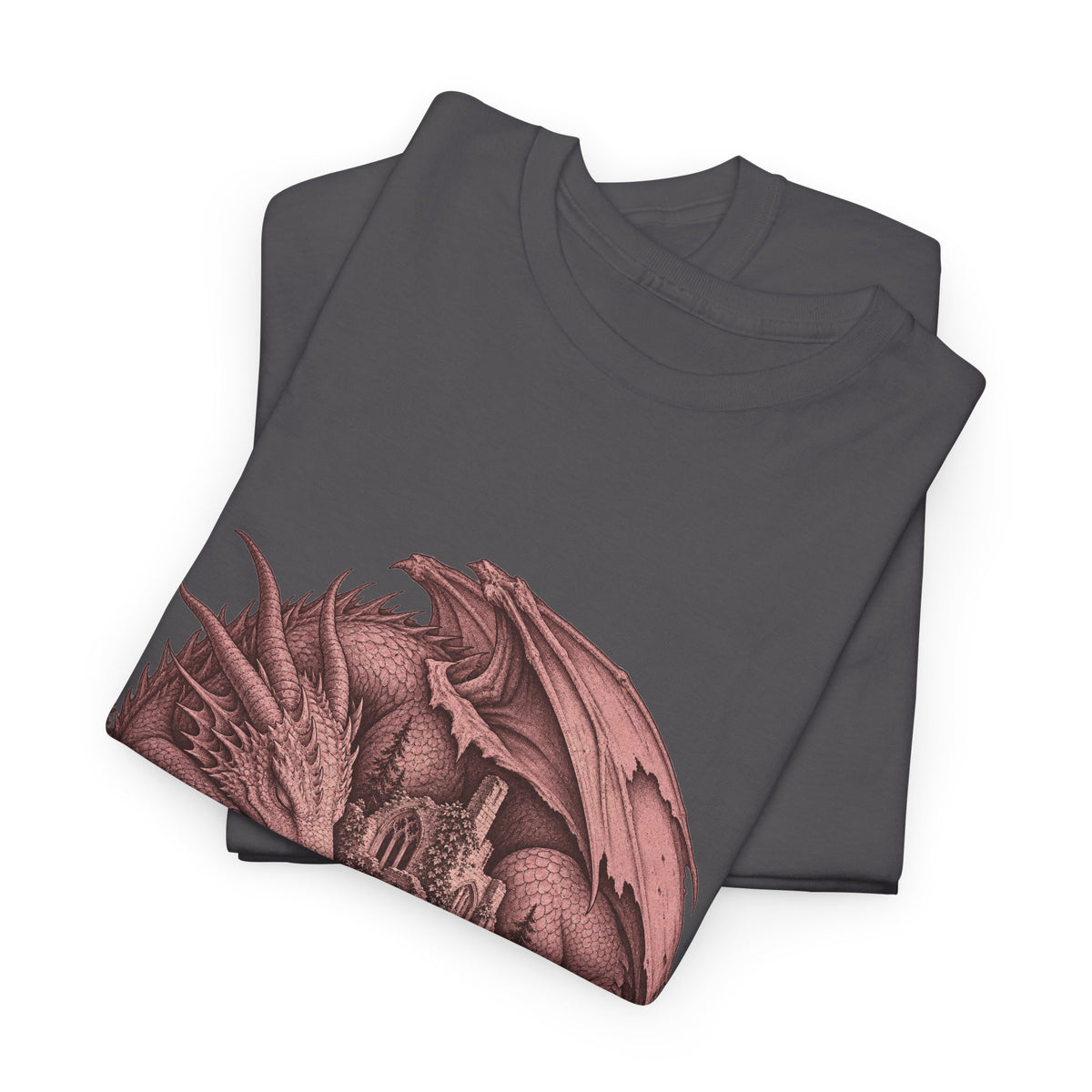 Sleeping Dragon Cathedral T-Shirt Fantasy Ruins Gothic Dragon Tee