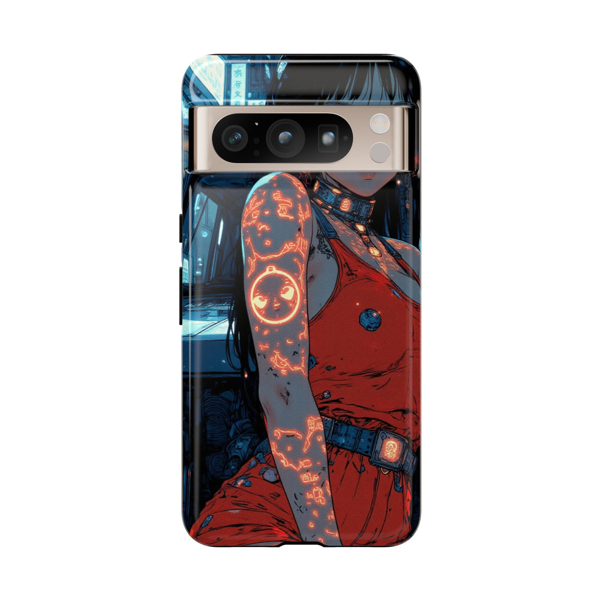Tattooed Girl Neon Car Tough Phone Case iPhone Samsung Pixel