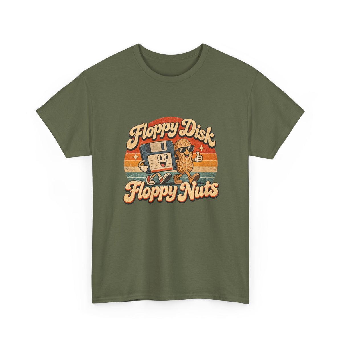 Floppy Disk Floppy Nuts T-Shirt Retro 80s Floppy Disk Peanut Funny Tee