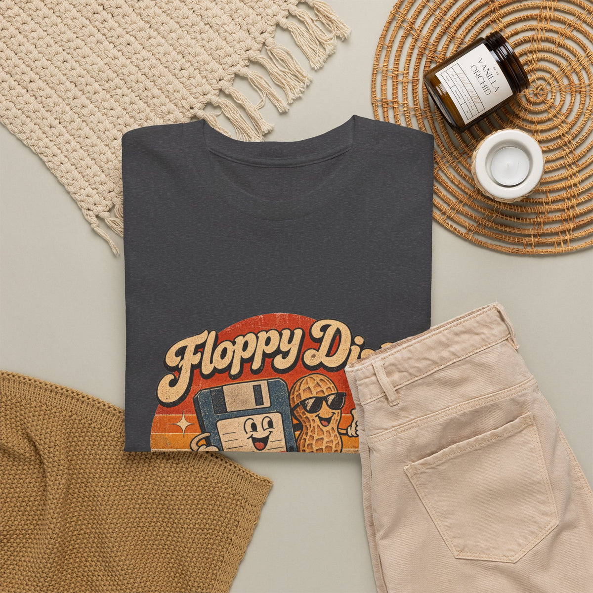 Floppy Disk Floppy Nuts T-Shirt Retro 80s Floppy Disk Peanut Funny Tee