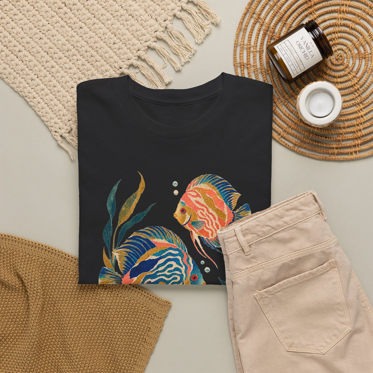Discus Fish Trio Tee Colorful Tropical Aquarium Fish Aquascape Fishkeeping Shirt