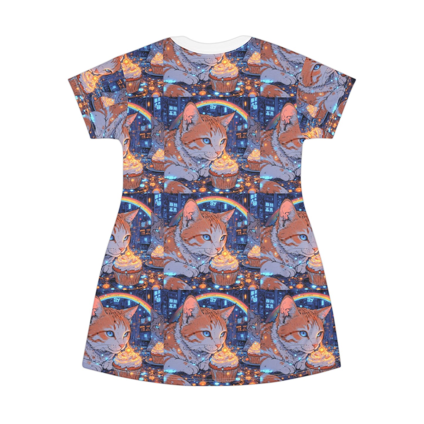 Cat Cupcakes T-Shirt Dress