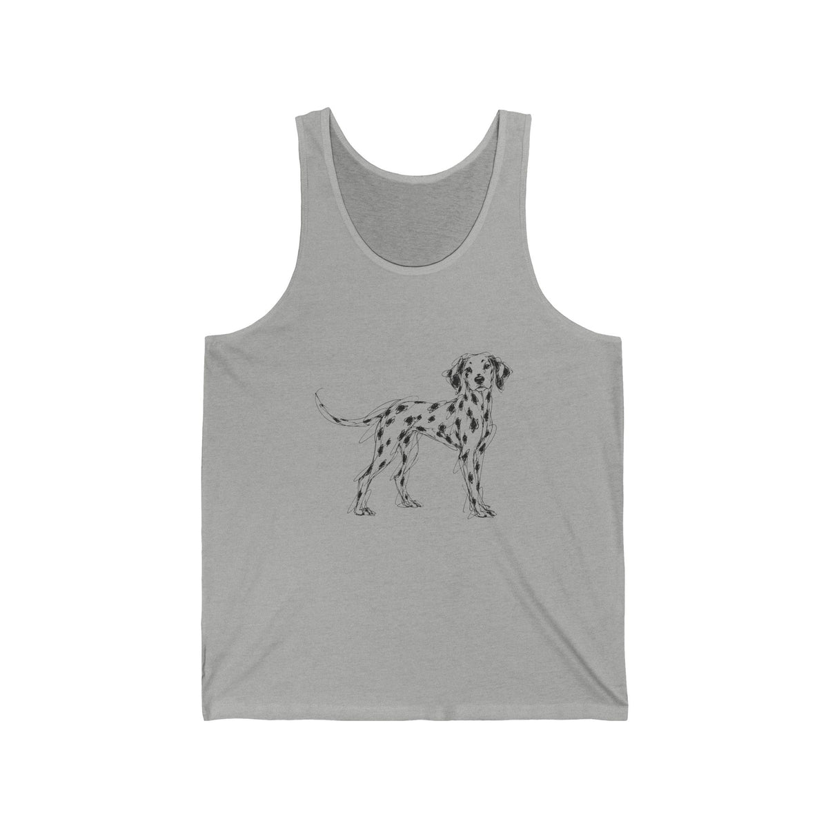 Line Art Dalmatian Tank Top Minimal Spotted Dog Sketch