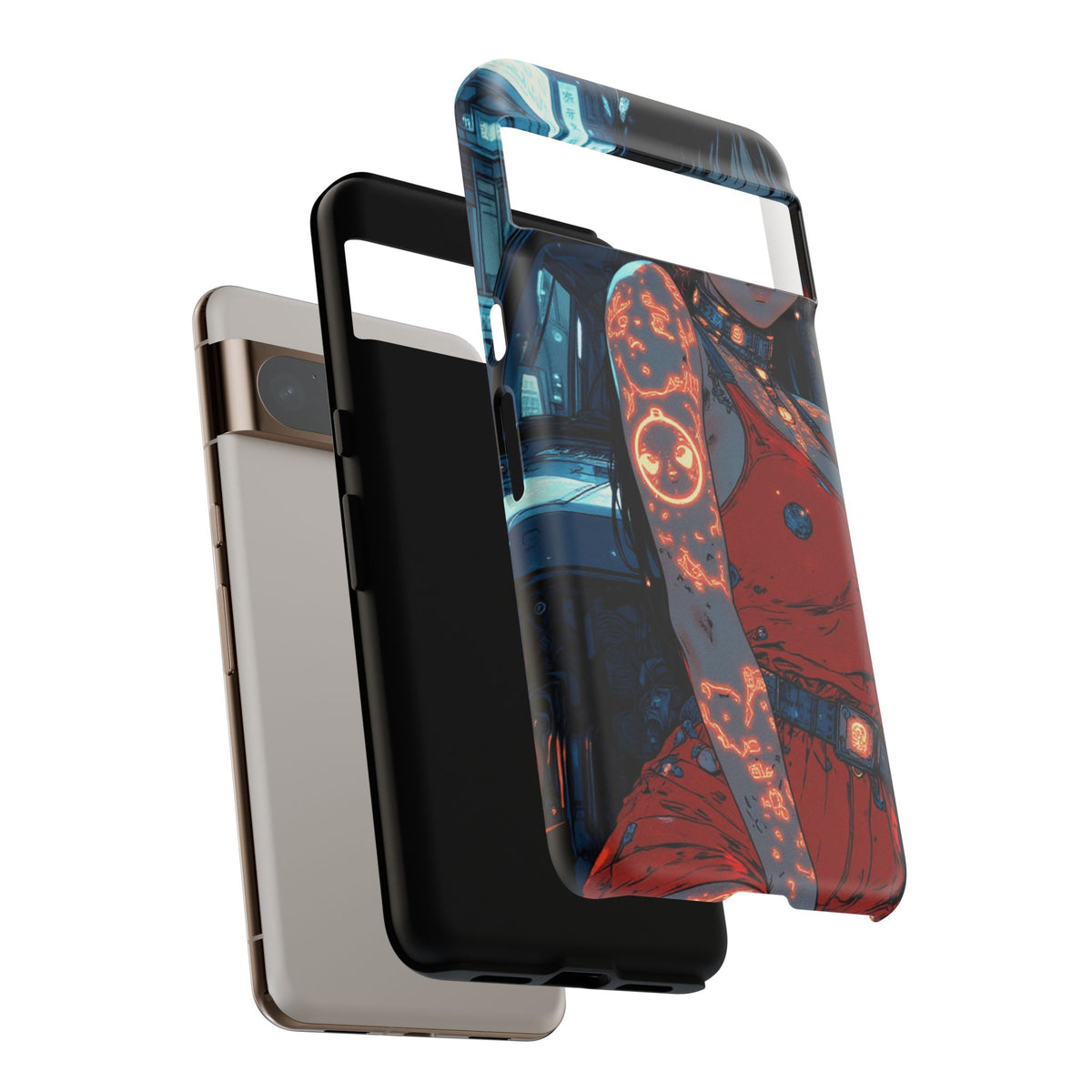 Tattooed Girl Neon Car Tough Phone Case iPhone Samsung Pixel