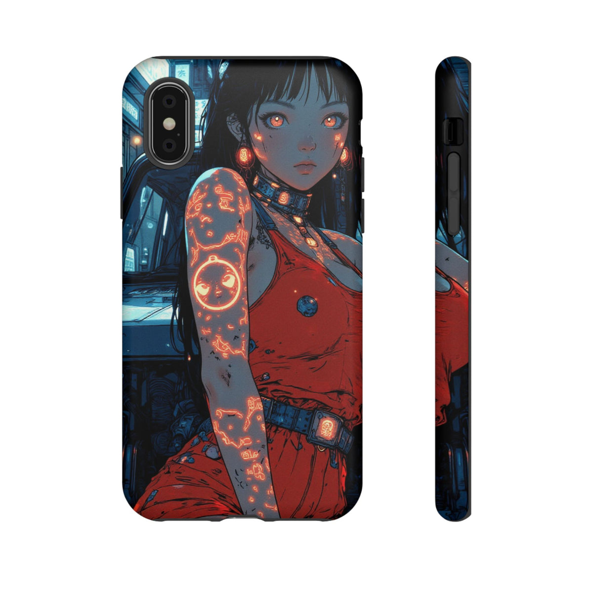 Tattooed Girl Neon Car Tough Phone Case iPhone Samsung Pixel