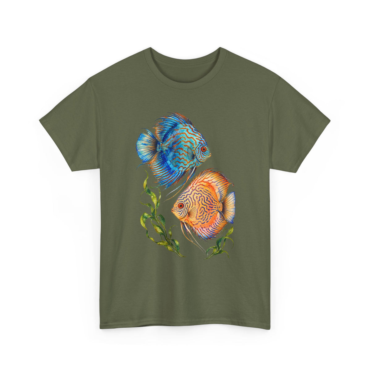 Discus Fish Duo Tee Watercolor Tropical Aquarium Fish Pair Fishkeeping Shirt