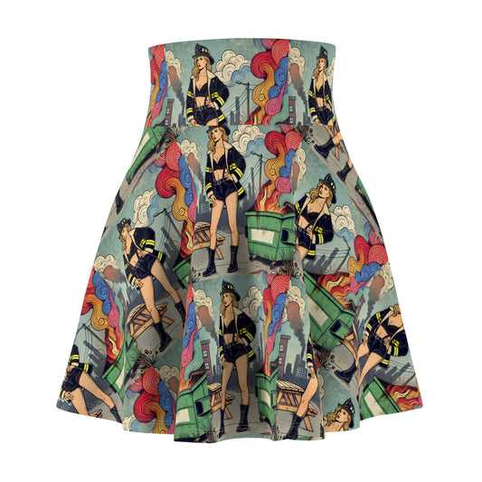 Skater Skirt - Dumpster Fire Print