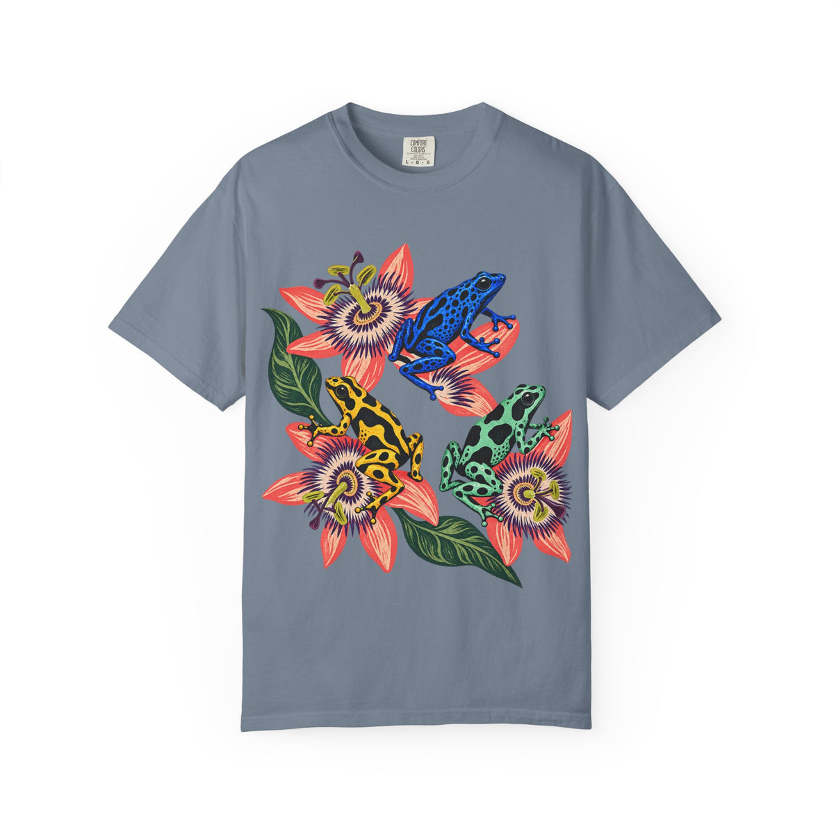 Poison Dart Frogs Passion Flowers Tee Colorful Dart Frog Tropical Flower Wildlife Shirt
