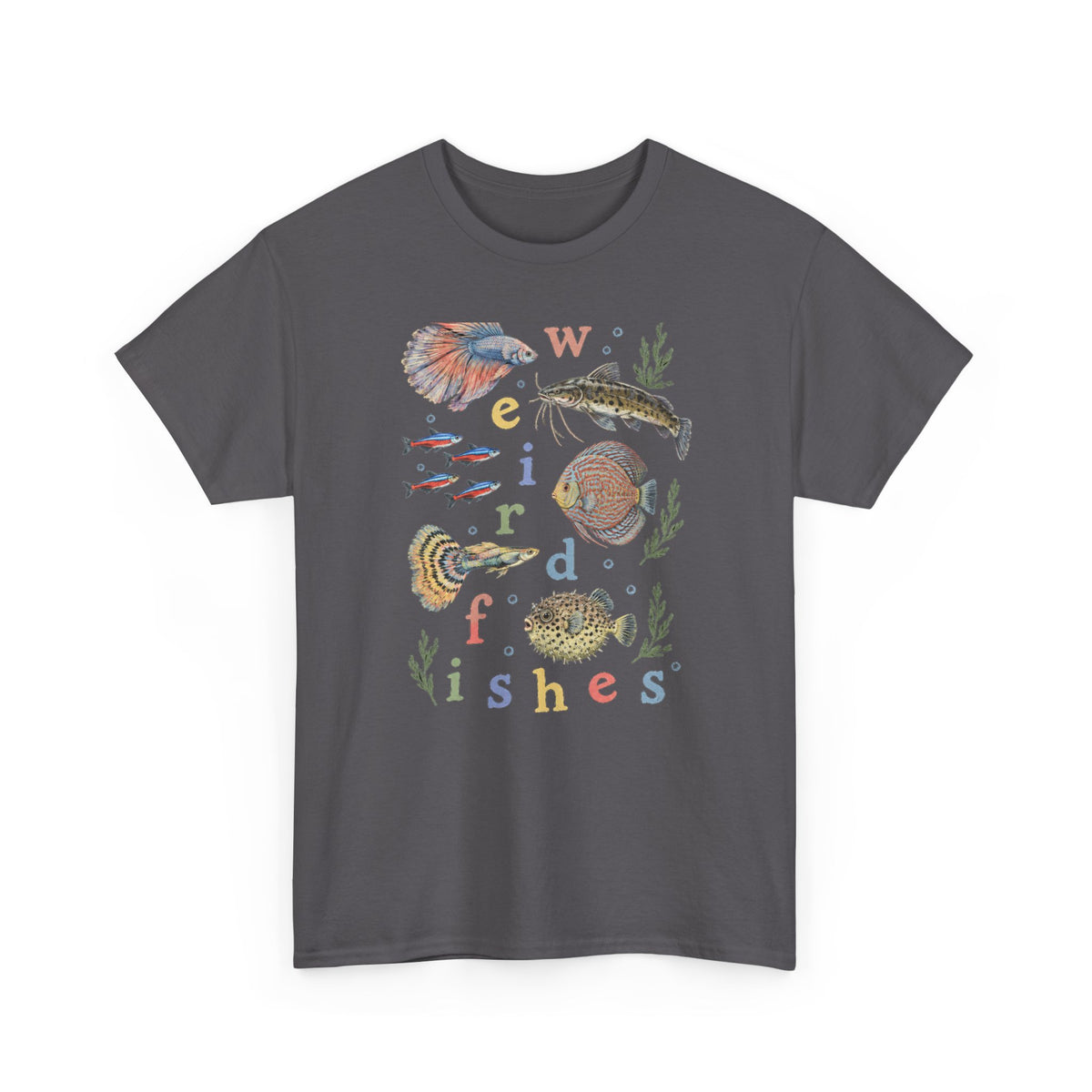 Weird Fishes T-Shirt Aquarium Fish Collage Betta Discus Neon Tetra Tee
