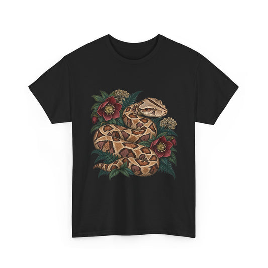 Gaboon Viper Hellebore T-Shirt Botanical Snake Fern Tee