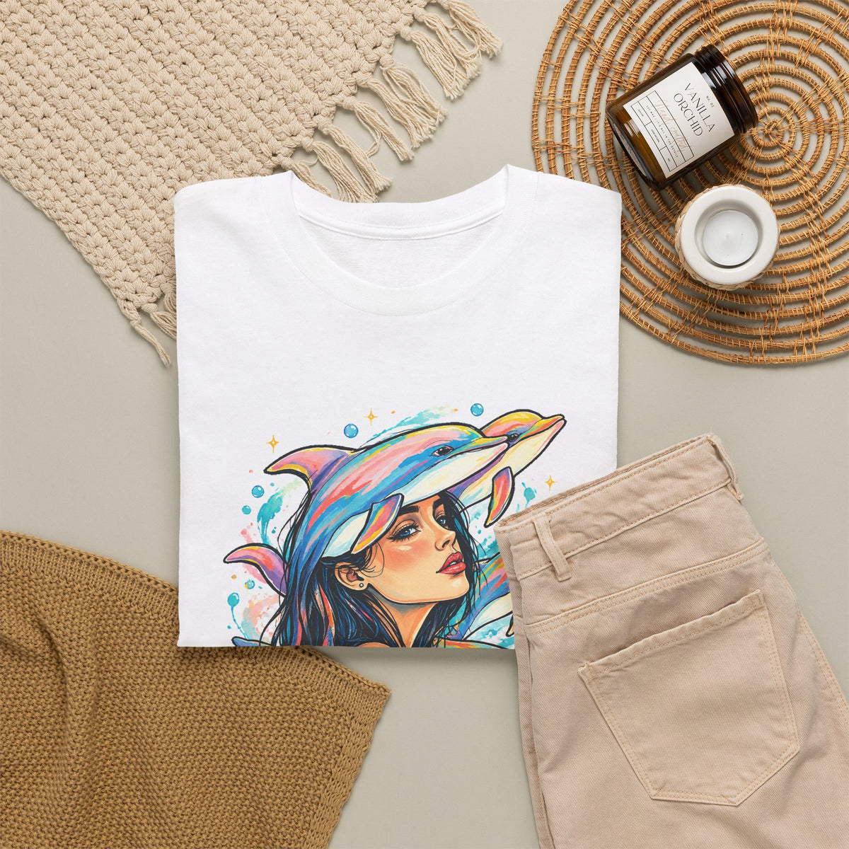 Pastel Dolphin Dream Girl T-Shirt Ocean Dolphins Watercolor Pop Art
