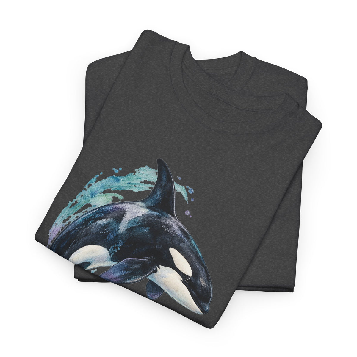Orca Mother and Calf Tee Watercolor Killer Whale Mom and Baby Ocean Splash Shirt