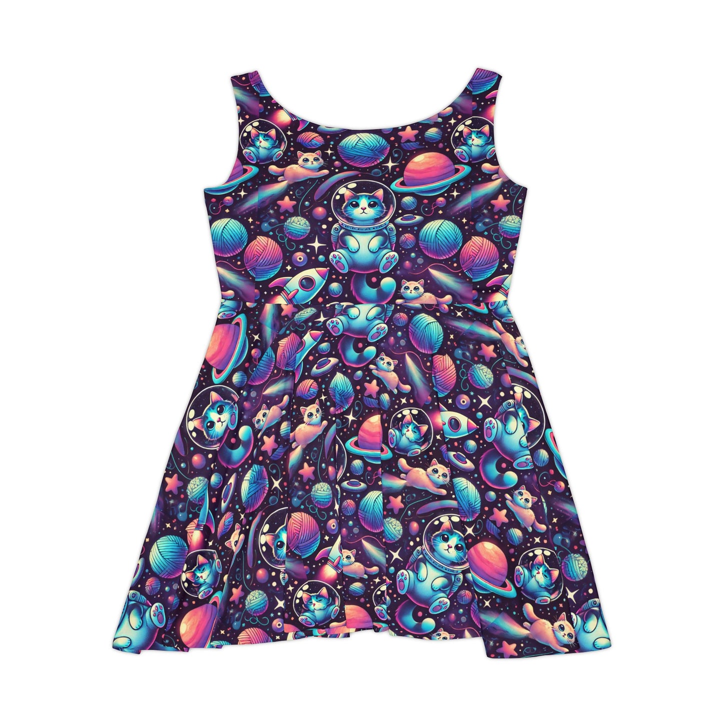 Space cat Women's Skater Dress (AOP)