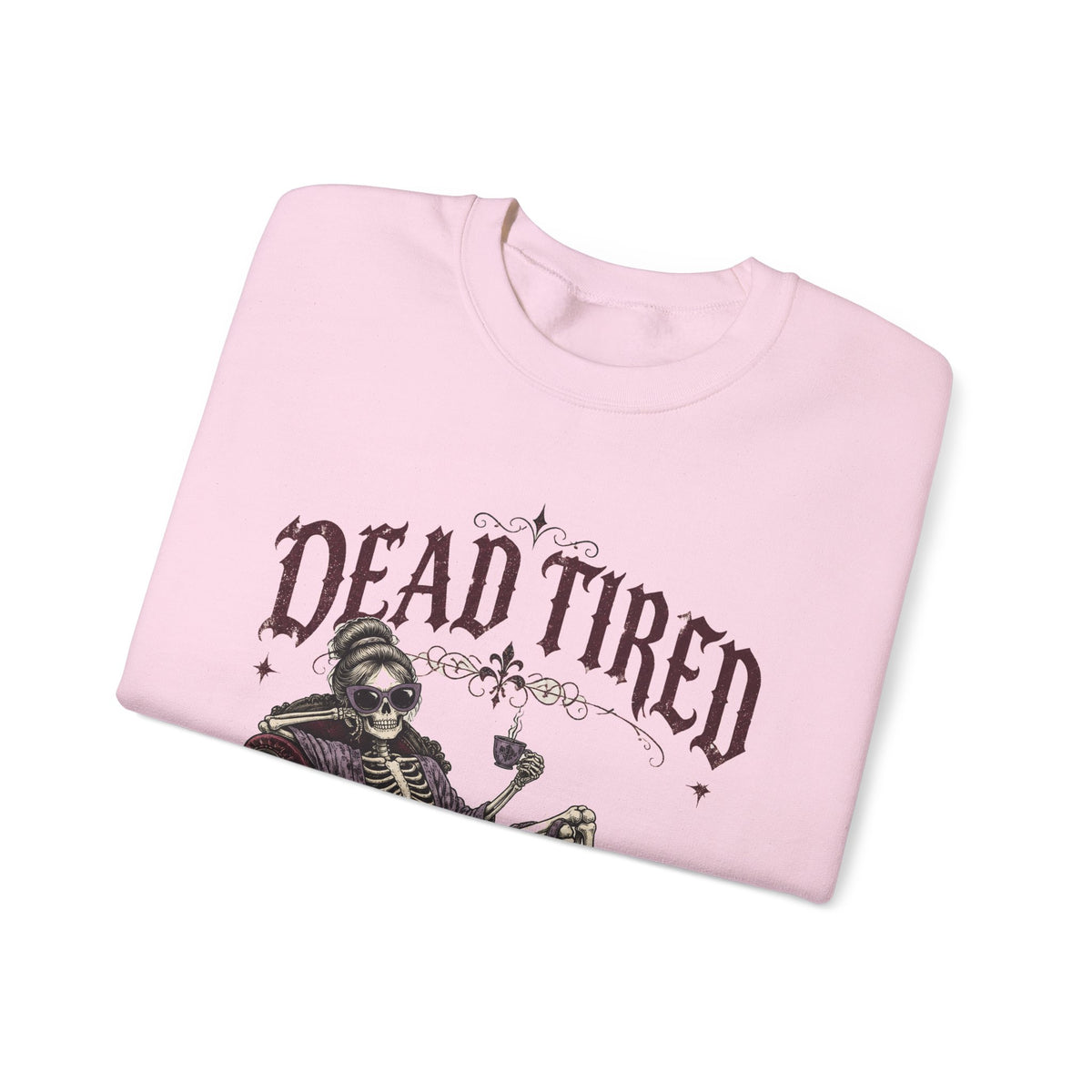 Dead Tired Skeleton Sweatshirt Funny Gothic Fainting Couch