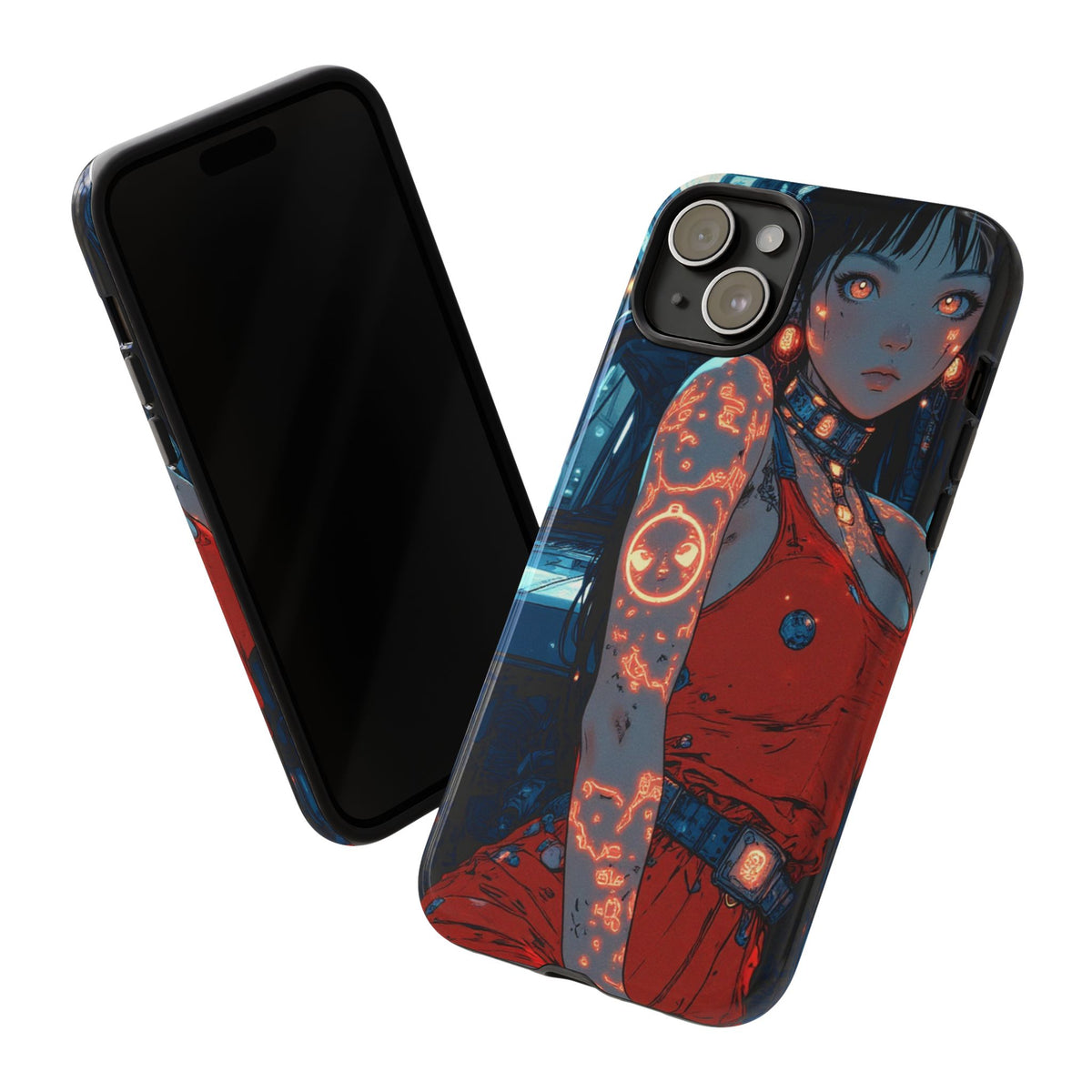 Tattooed Girl Neon Car Tough Phone Case iPhone Samsung Pixel