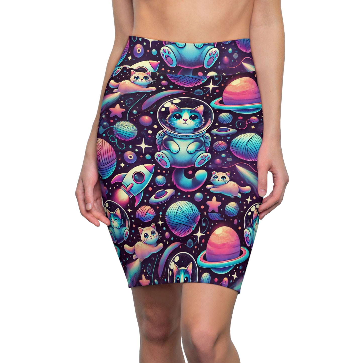 Space Cat Pencil Skirt