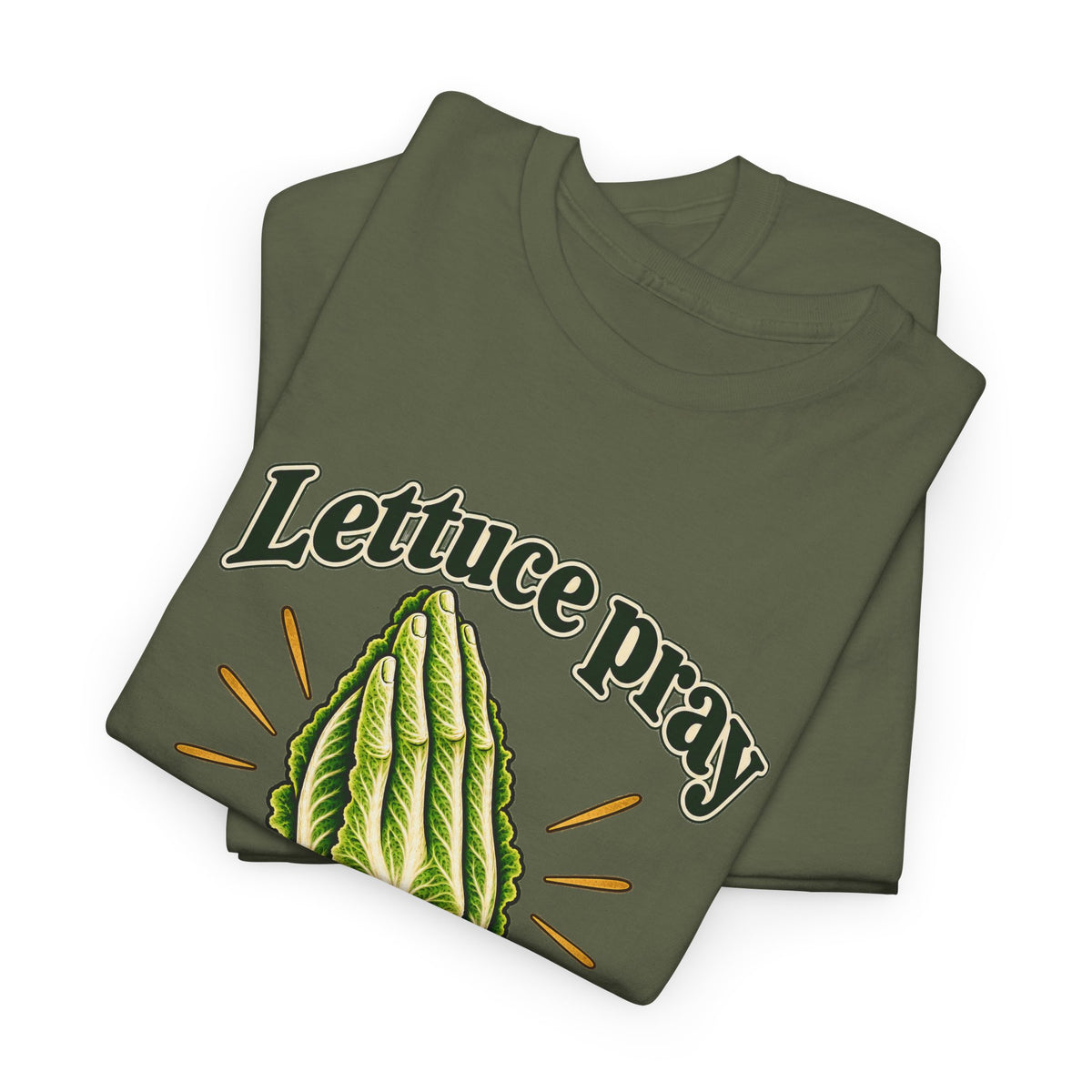 Lettuce Pray For One Another T-Shirt Funny Vegetable Pun Praying Hands Tee