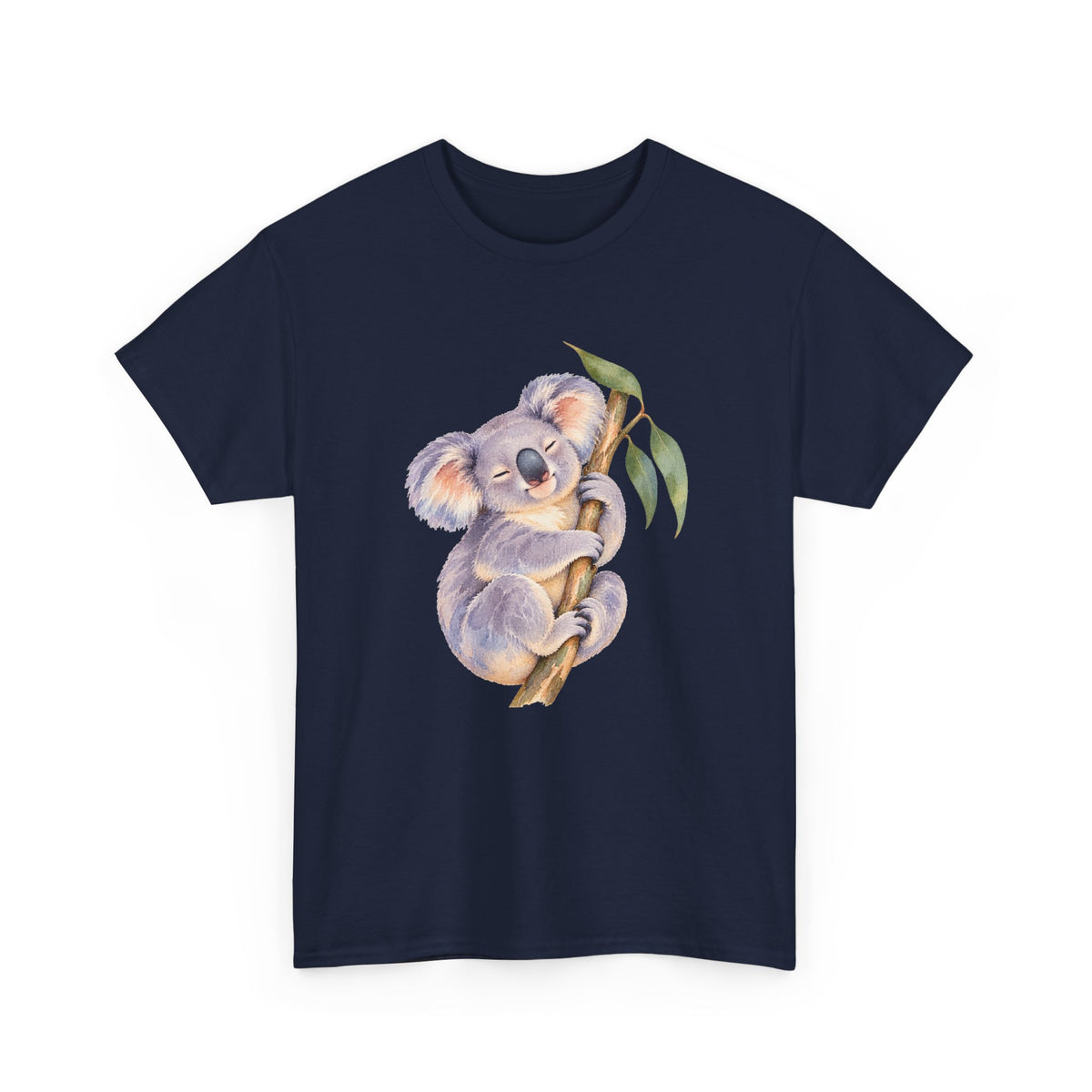 Sleeping Koala T-Shirt Watercolor Eucalyptus Branch Cute Animal Tee