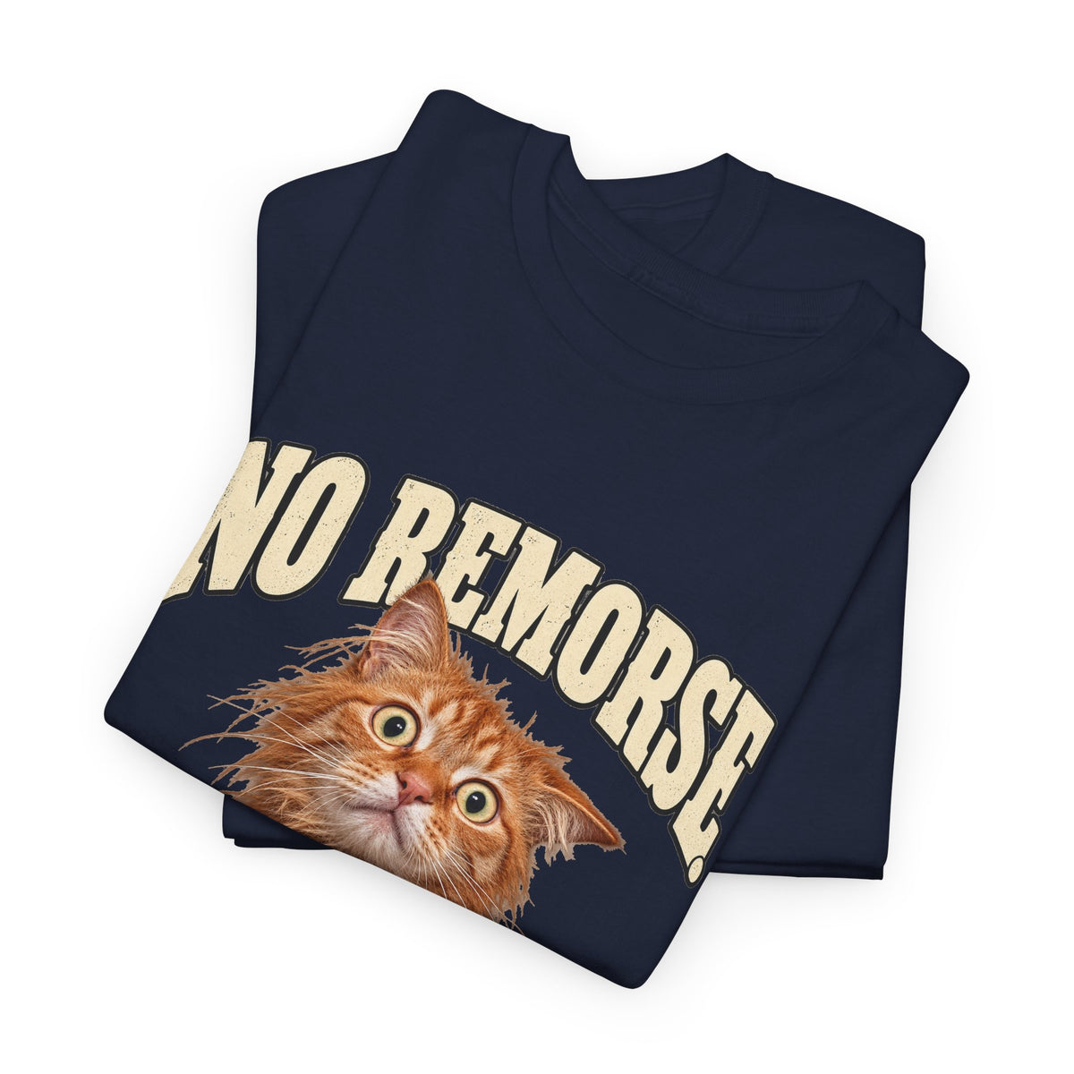 No Remorse Knocking Stuff Over T-Shirt Funny Cat Mugshot Tee