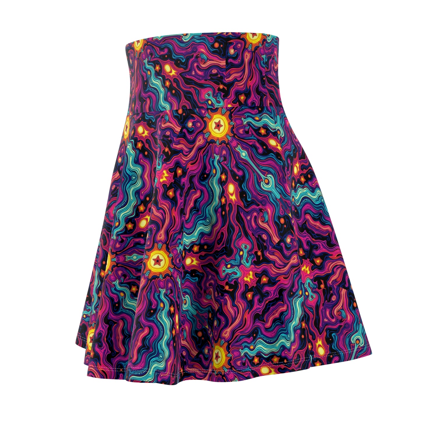 Trippy neuron Women's Skater Skirt (AOP)