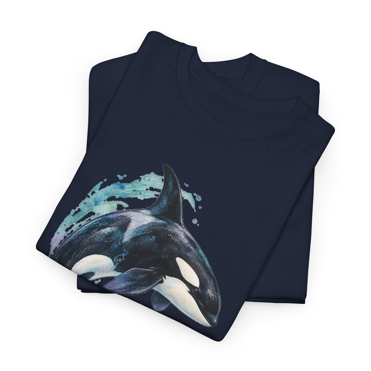 Orca Mother and Calf Tee Watercolor Killer Whale Mom and Baby Ocean Splash Shirt