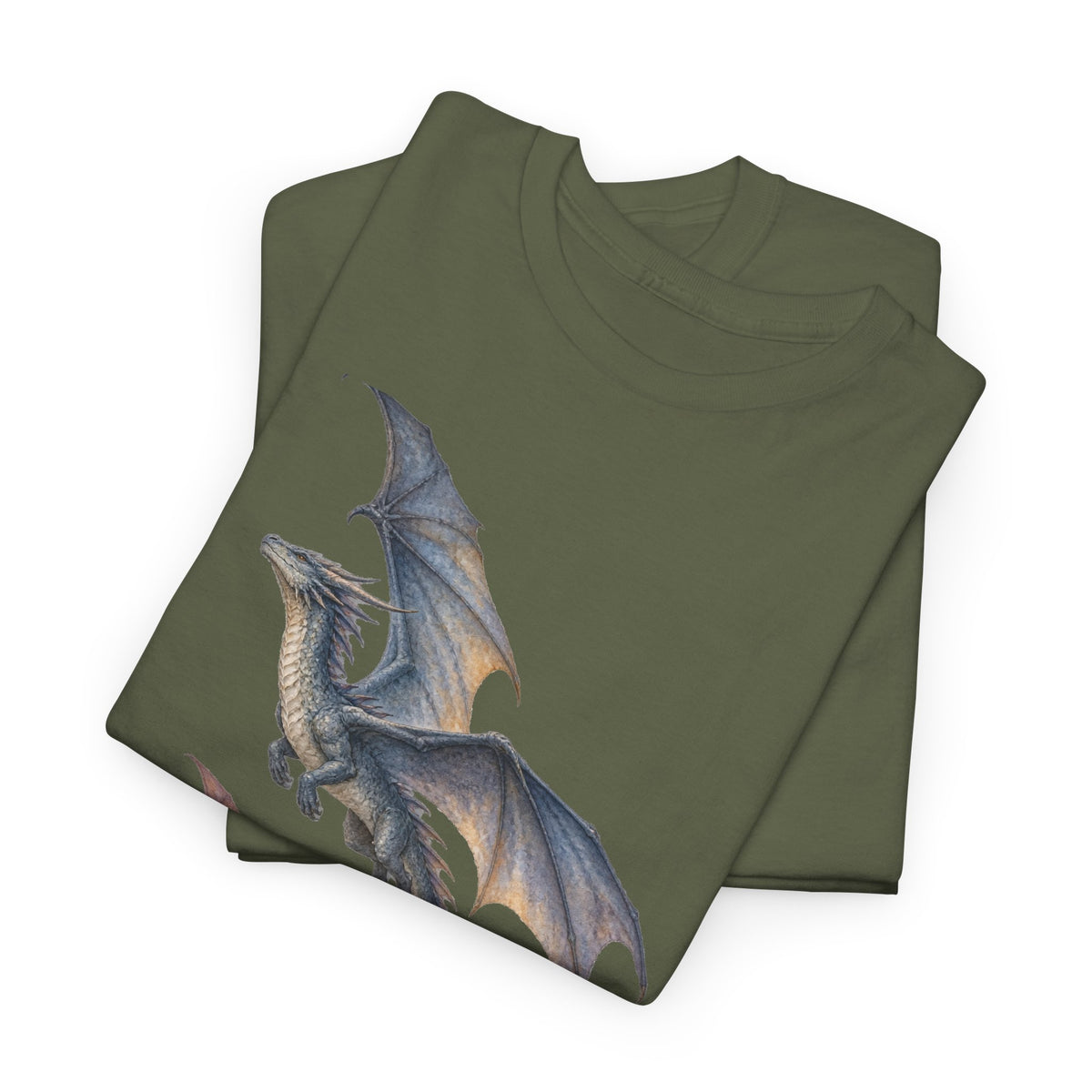 Twin Dragons Mountain Flight T-Shirt Fantasy Dragons Snowy Mountains Pine Forest Tee