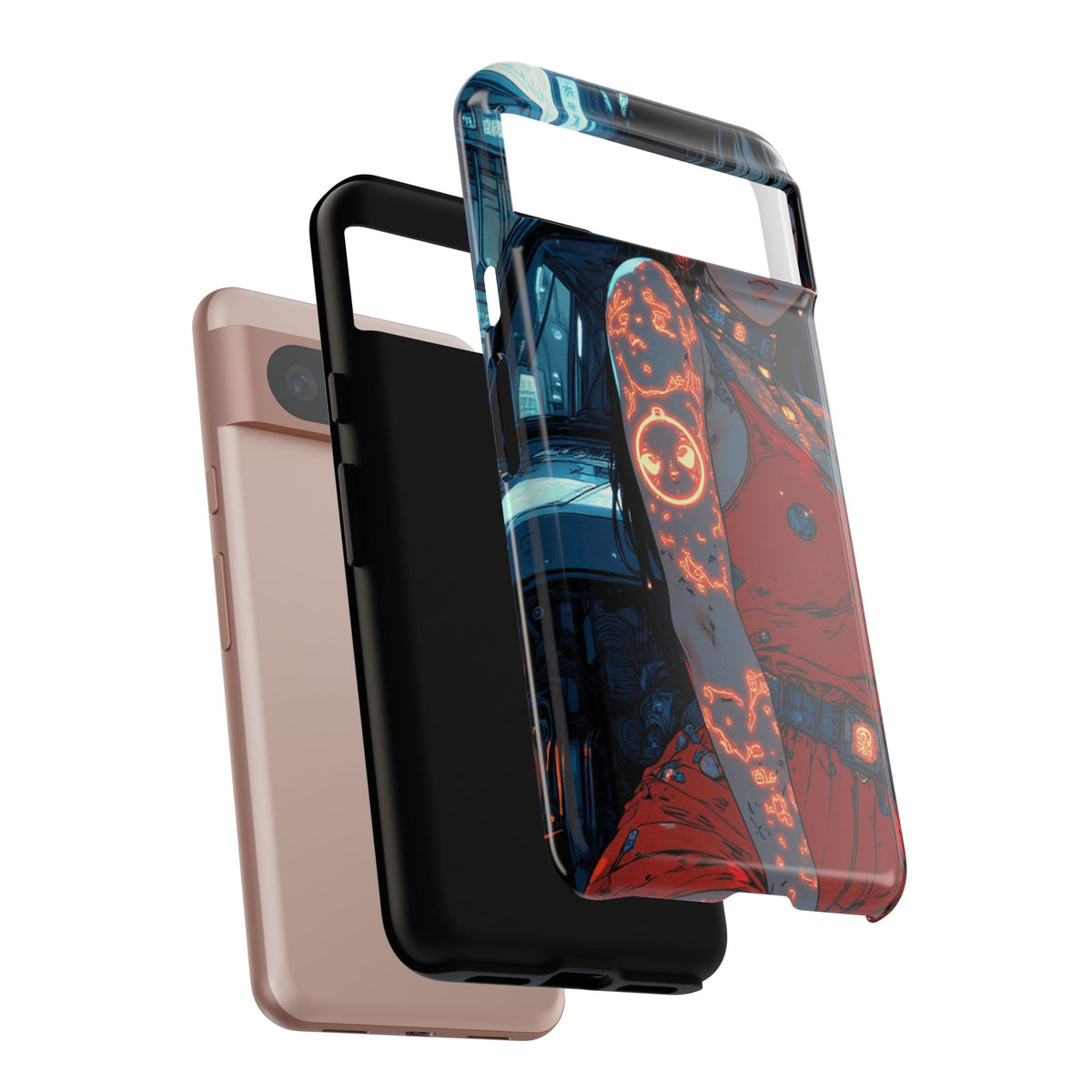 Tattooed Girl Neon Car Tough Phone Case iPhone Samsung Pixel