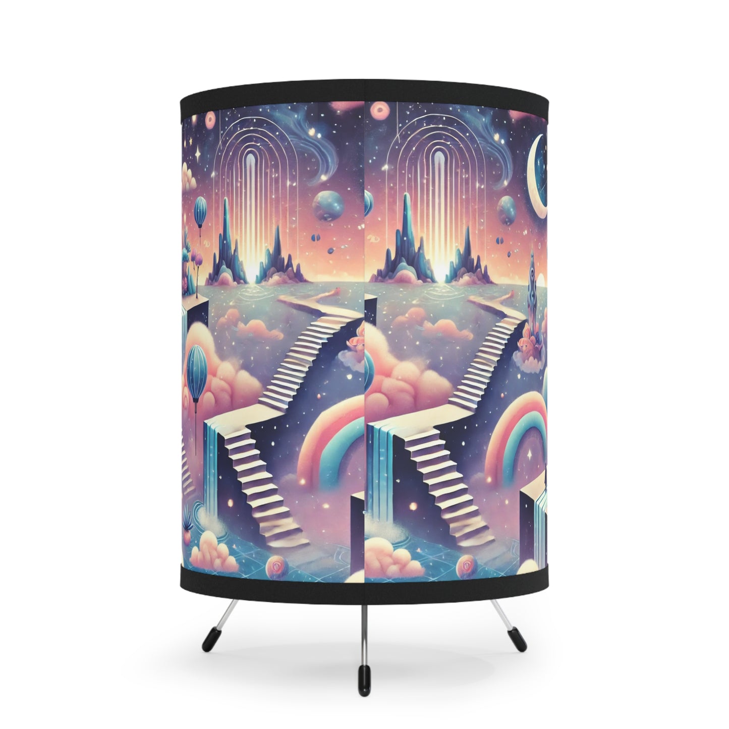 Tripod Lamp - Dreamscape Printed Shade