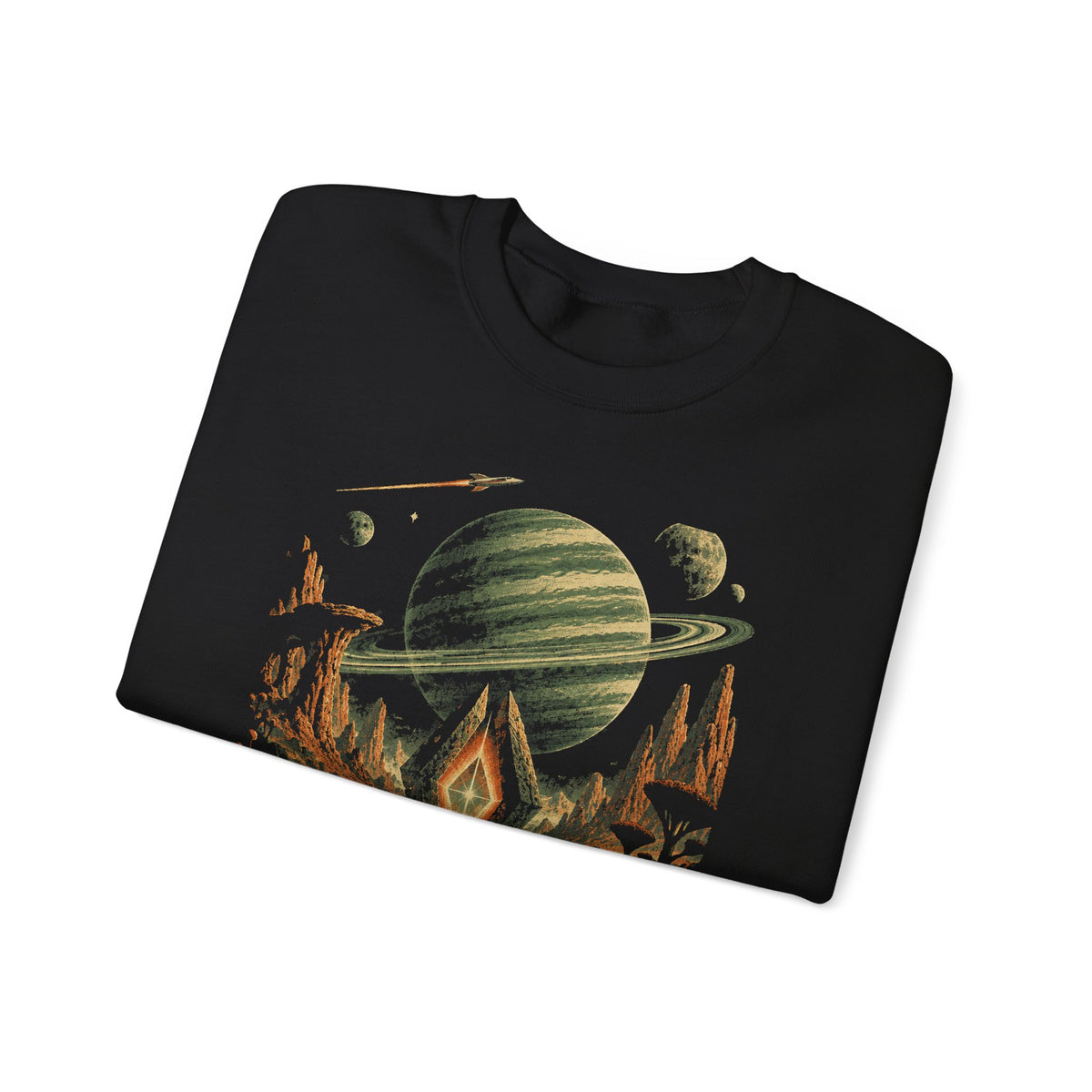 Saturn Desert Portal Sweatshirt Retro Sci Fi Space Art
