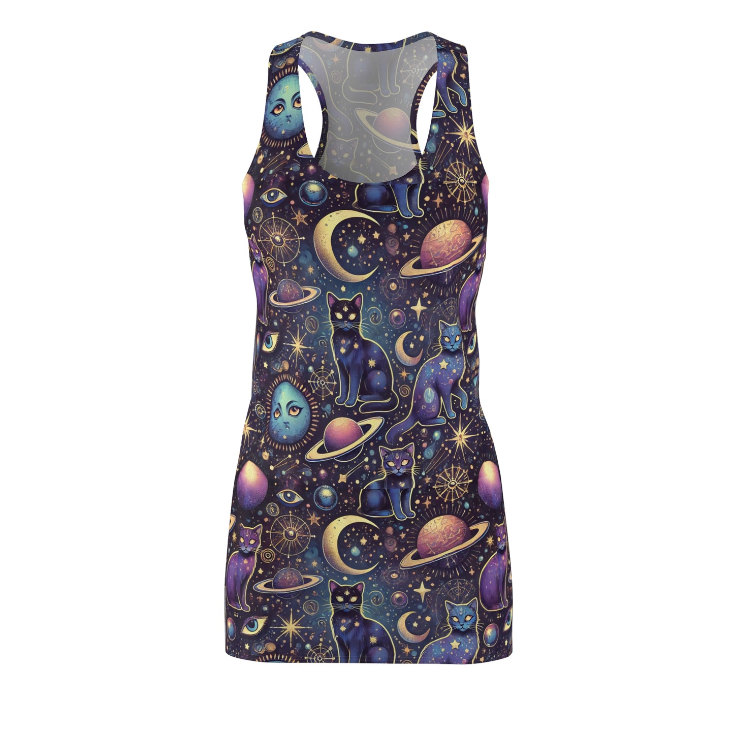 Copy of Racerback Dress Cats and Planets Design