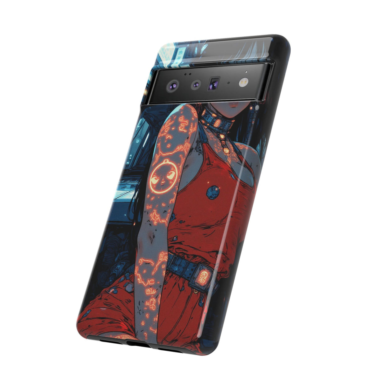 Tattooed Girl Neon Car Tough Phone Case iPhone Samsung Pixel