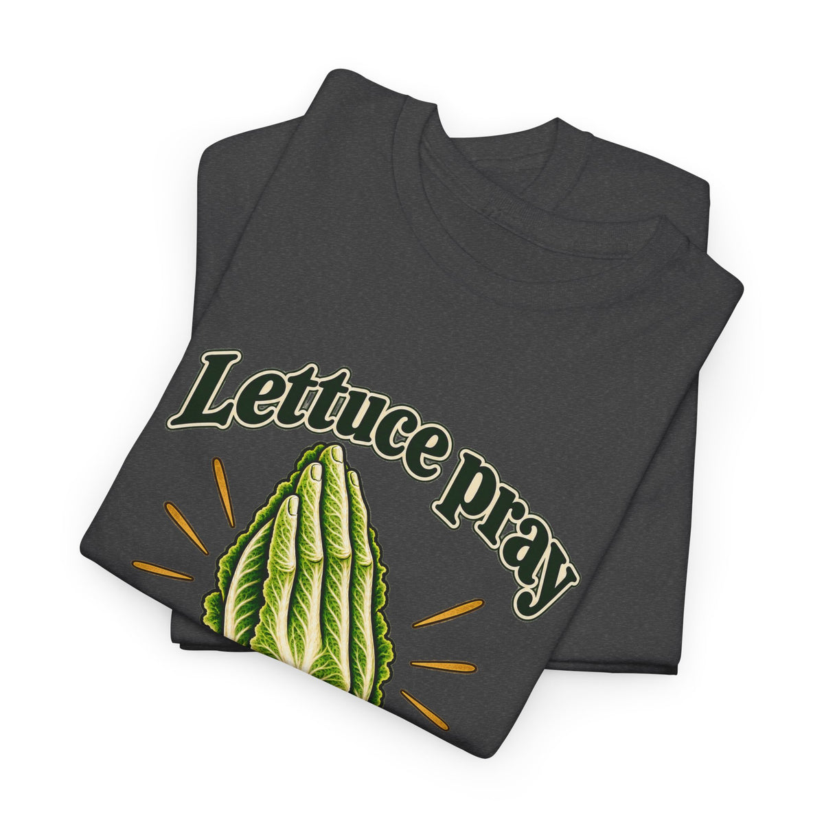 Lettuce Pray For One Another T-Shirt Funny Vegetable Pun Praying Hands Tee