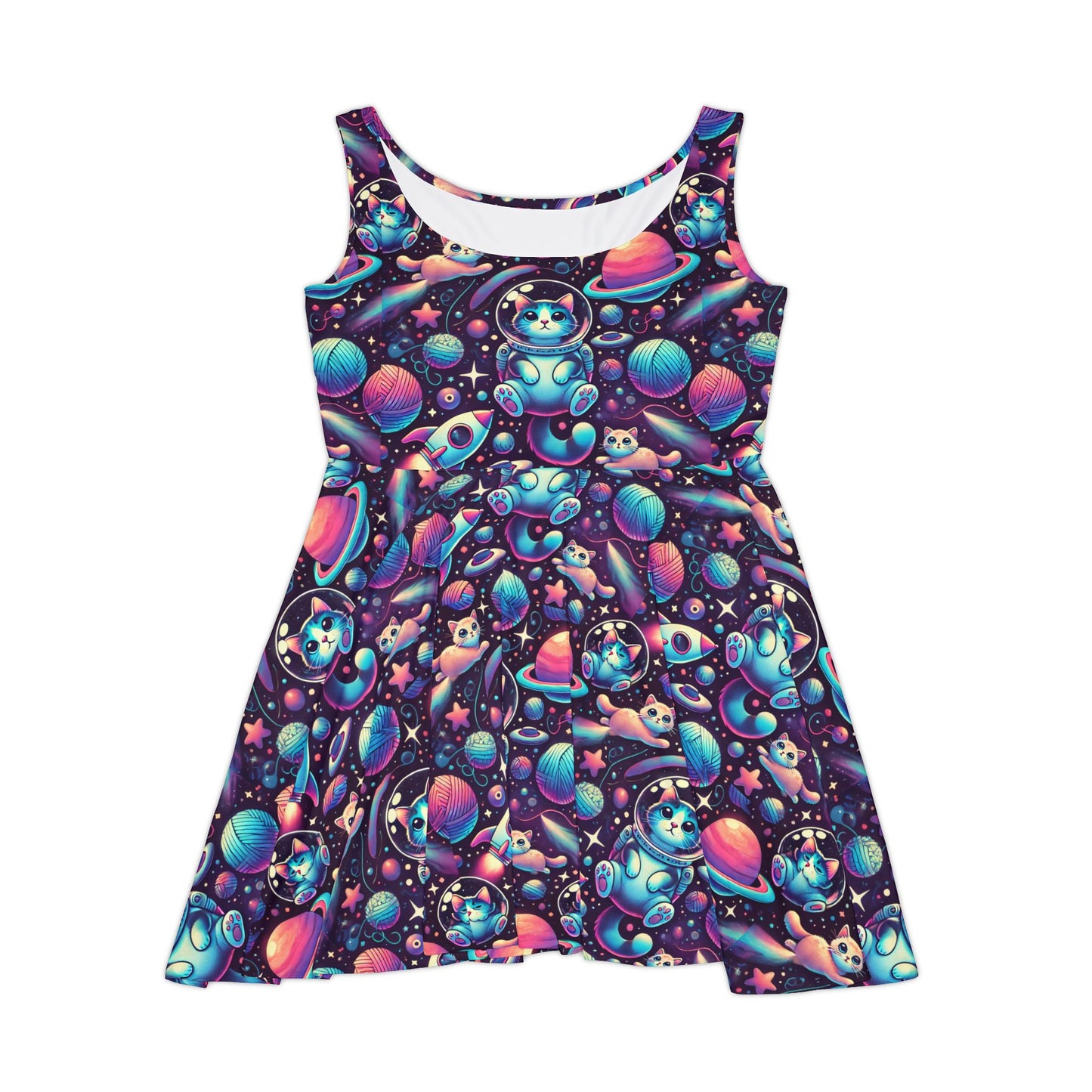 Space cat Women's Skater Dress (AOP)