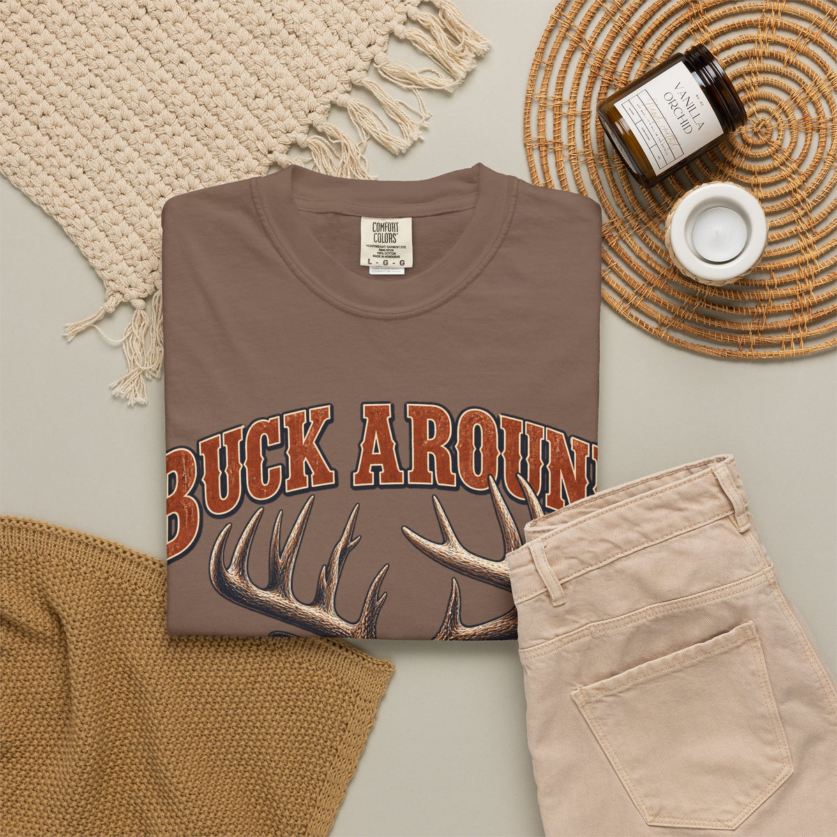 Buck Around and Find Out Orange Bust Deer Tee Funny Hunting FAFO Pun Shirt