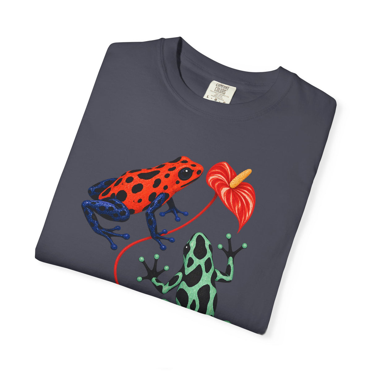 Poison Dart Frogs Anthurium Tee Colorful Dart Frog Red Flower Tropical Wildlife Shirt