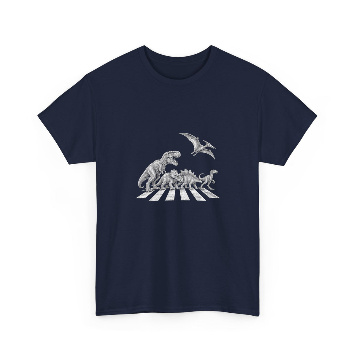 Dinosaurs Abbey Road T-Shirt Funny Dino Crossing Woodcut Parody Tee