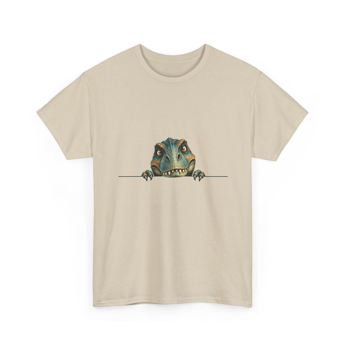 Peeking T-Rex T-Shirt Dinosaur Over Ledge Funny Dino Lover Tee