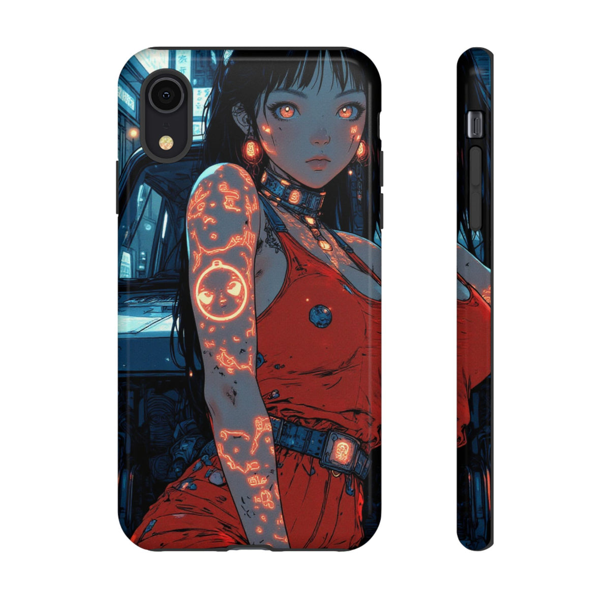 Tattooed Girl Neon Car Tough Phone Case iPhone Samsung Pixel
